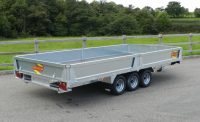 PF50 fitted with extra steel sides, third axle and steel loading ramps.
